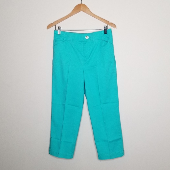 Christopher & Banks Pants - Christopher & Banks Relaxed High Rise Cropped Pants Turquoise Size 4